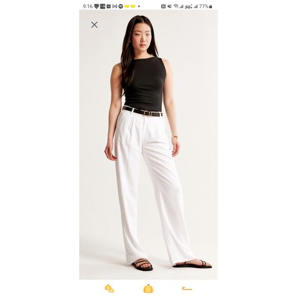A&F Sloane Tailored Linen-Blend white Pant Size 29 Long - Picture 1 of 9
